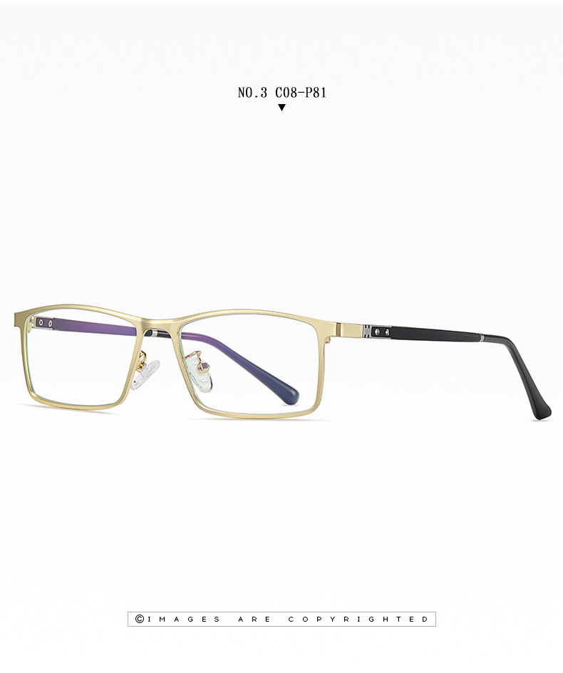 Mans Rectangle Optical frame Metal  Eyeglasses Classic Eyewear
