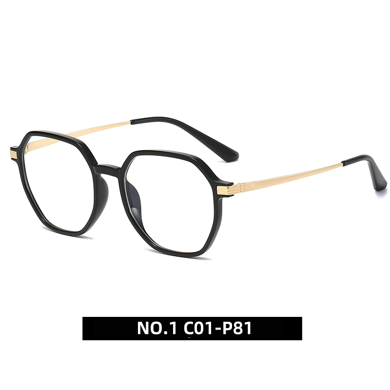 Unisex Hexagon Optical frame Combination Eyeglasses Vintage Eyewear