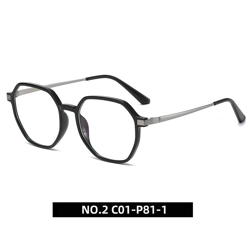 Unisex Hexagon Optical frame Combination Eyeglasses Vintage Eyewear