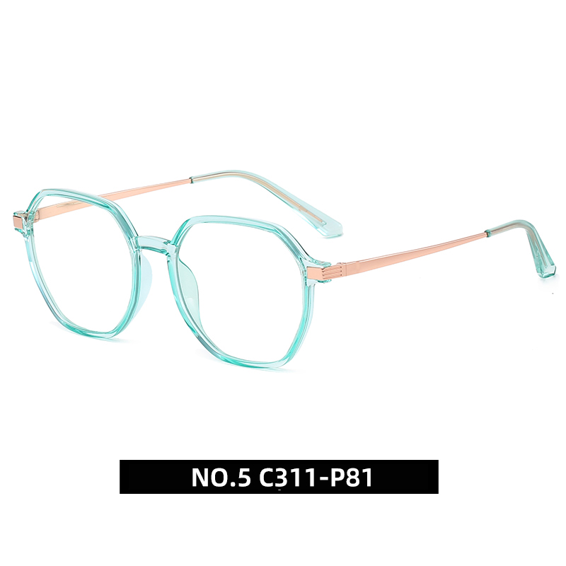 Unisex Hexagon Optical frame Combination Eyeglasses Vintage Eyewear