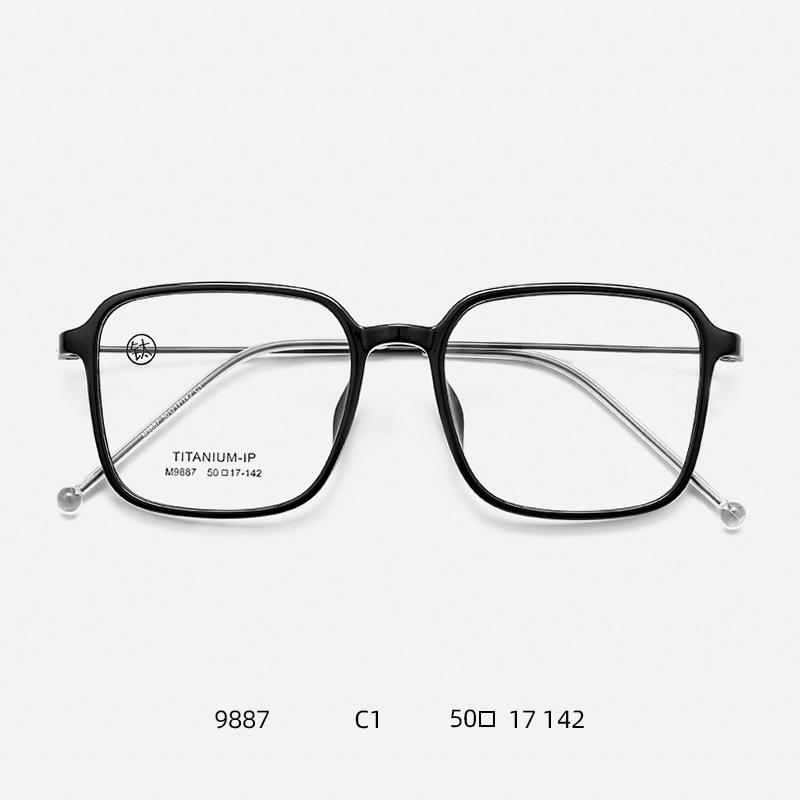 2023 New TR90 and titanium Eyewear combination square Optical frame