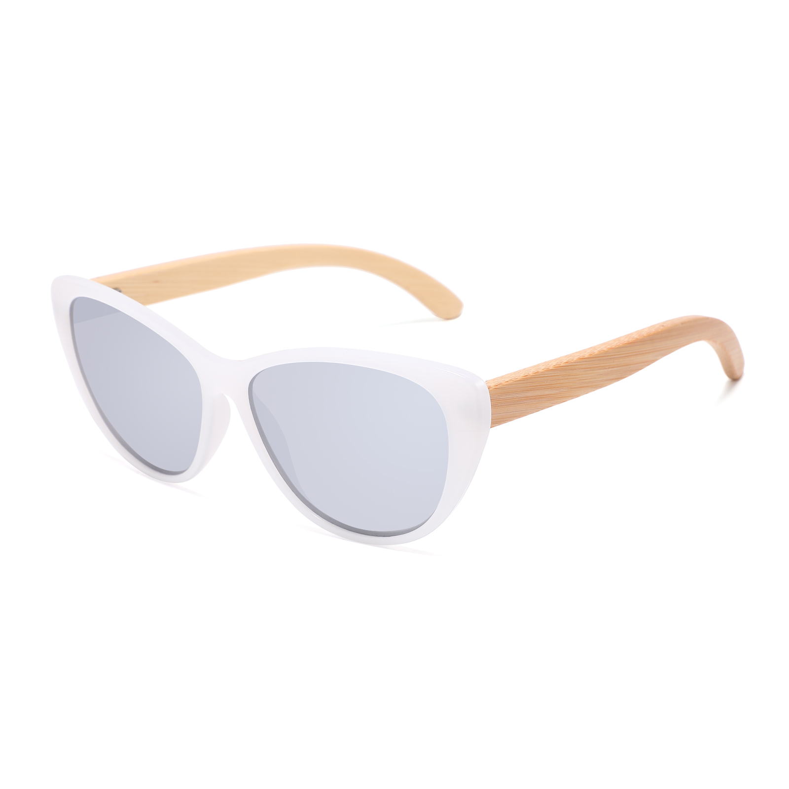 Woman's Cat Eye Natural Bamboo Wood Hand Made UV400 Sunglasses