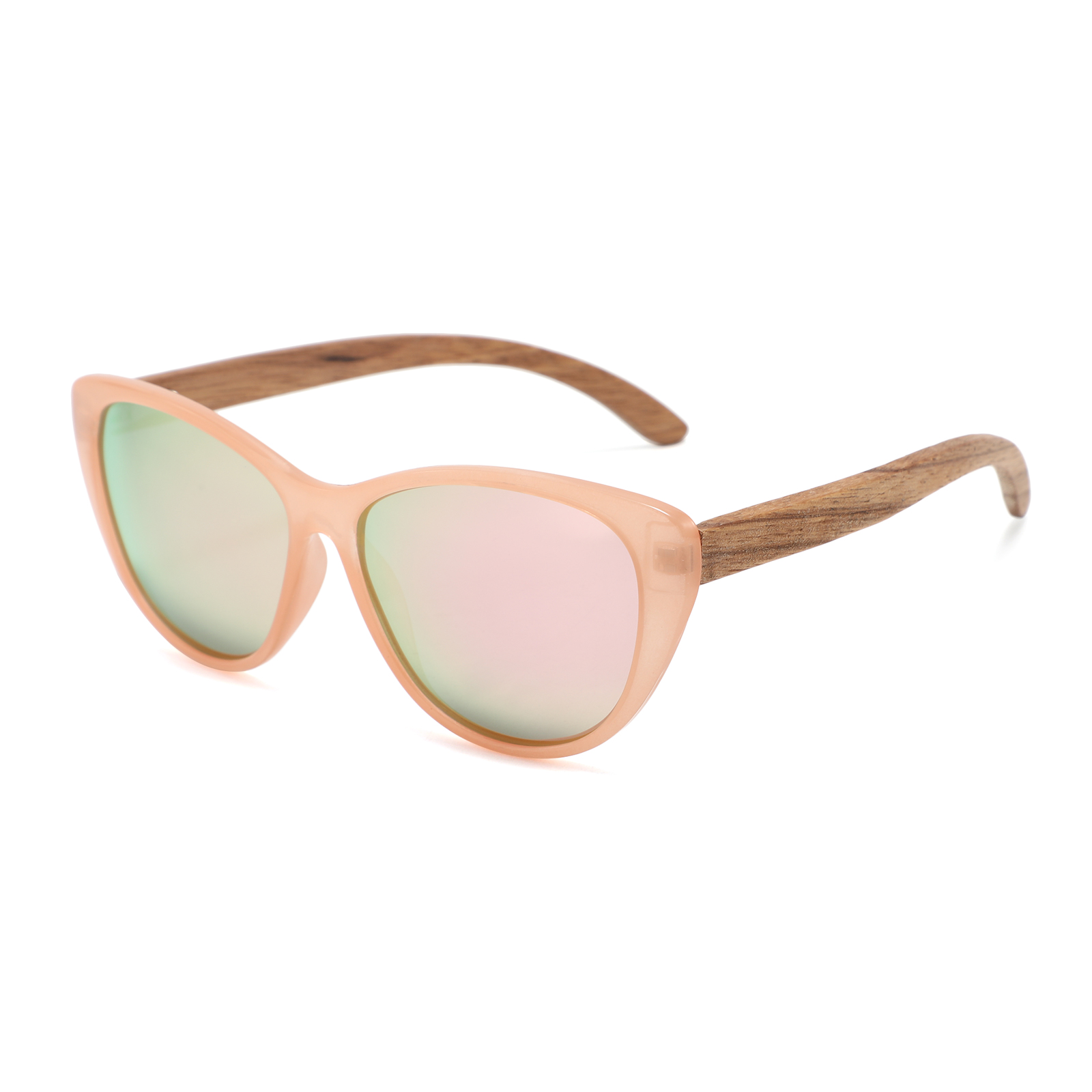 Woman's Cat Eye Natural Bamboo Wood Hand Made UV400 Sunglasses