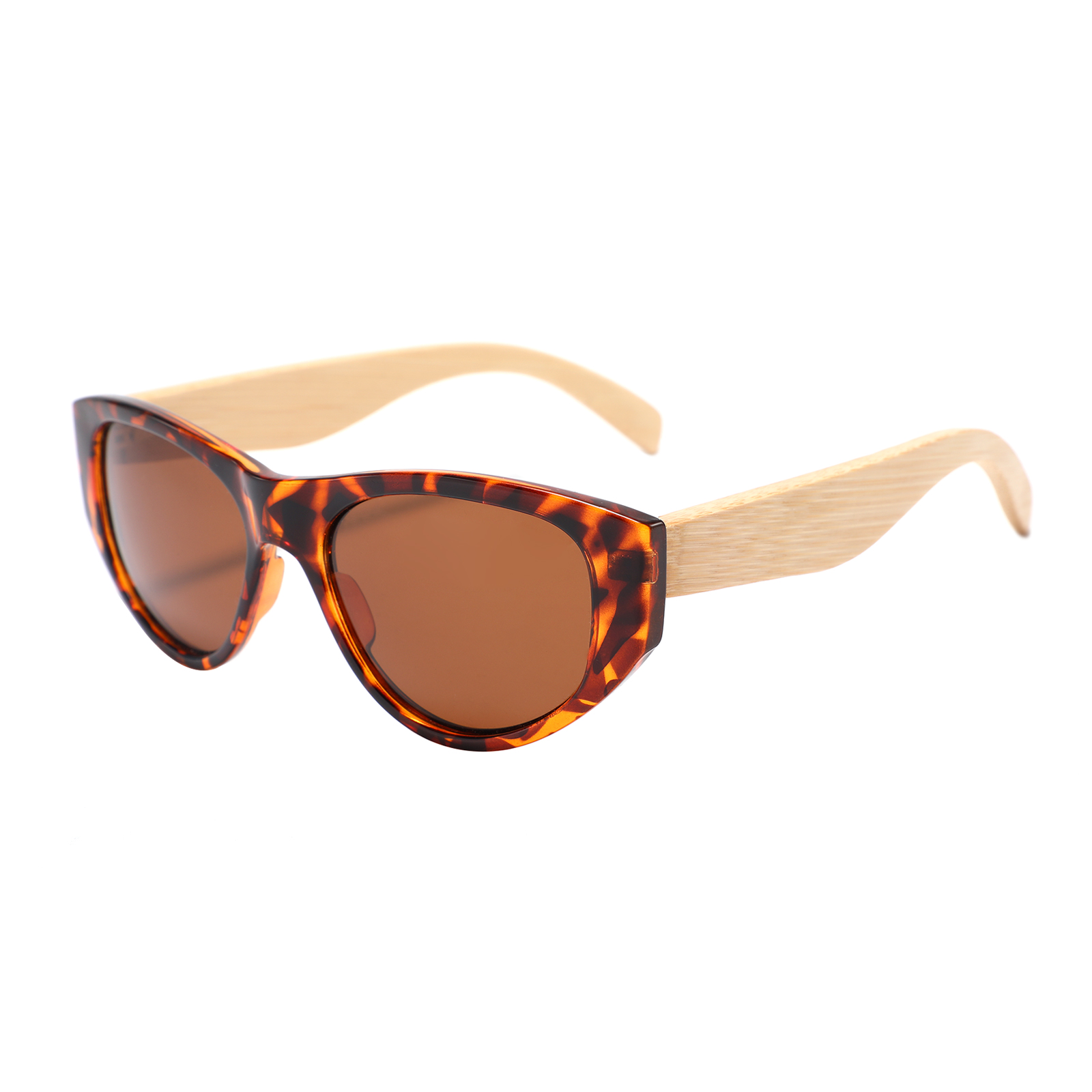 Woman's Cat Eye Natural Bamboo Wood Hand Made UV400 Sunglasses