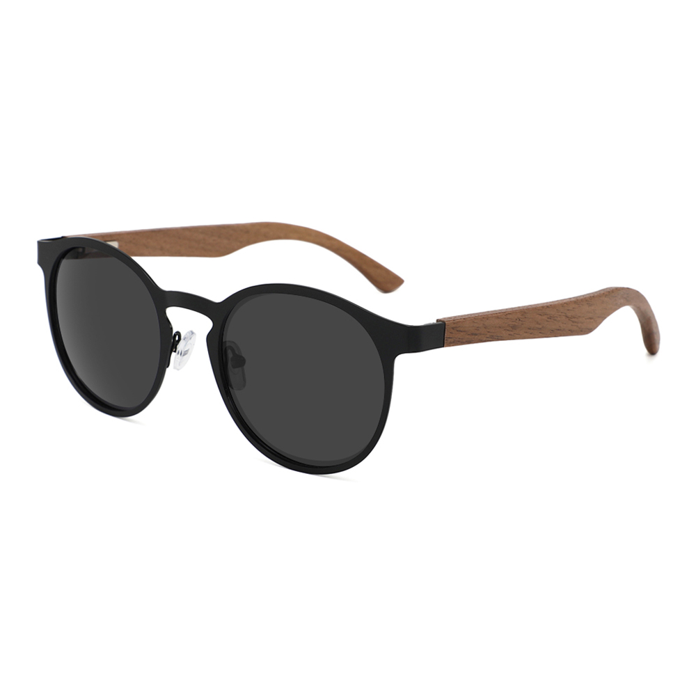 Unisex Oval Natural Bamboo Wood Hand Made UV400 Polarized Sunglasses