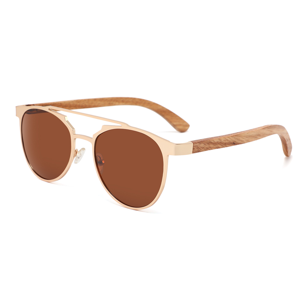 Unisex Aviator Pilot Natural Bamboo Wood Hand Made UV400 Polarized Sunglasses