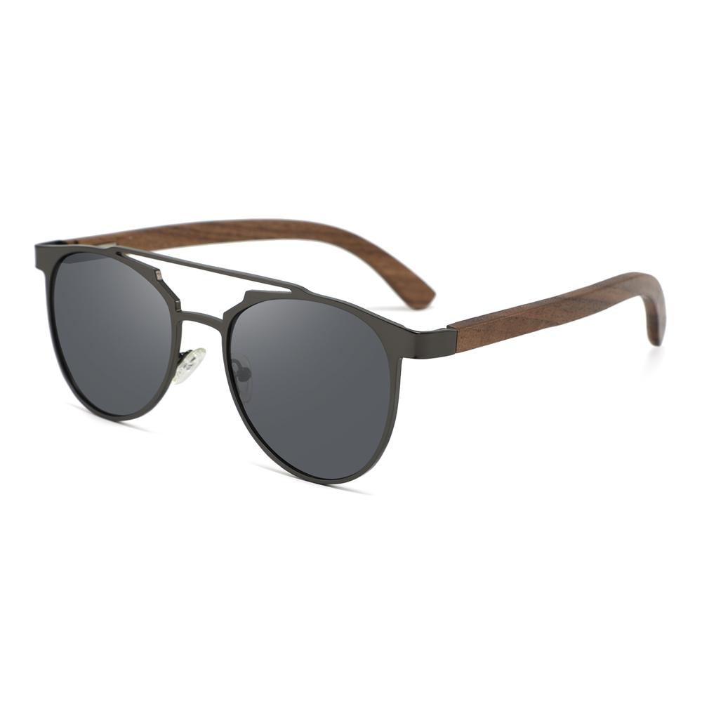 Unisex Aviator Pilot Natural Bamboo Wood Hand Made UV400 Polarized Sunglasses