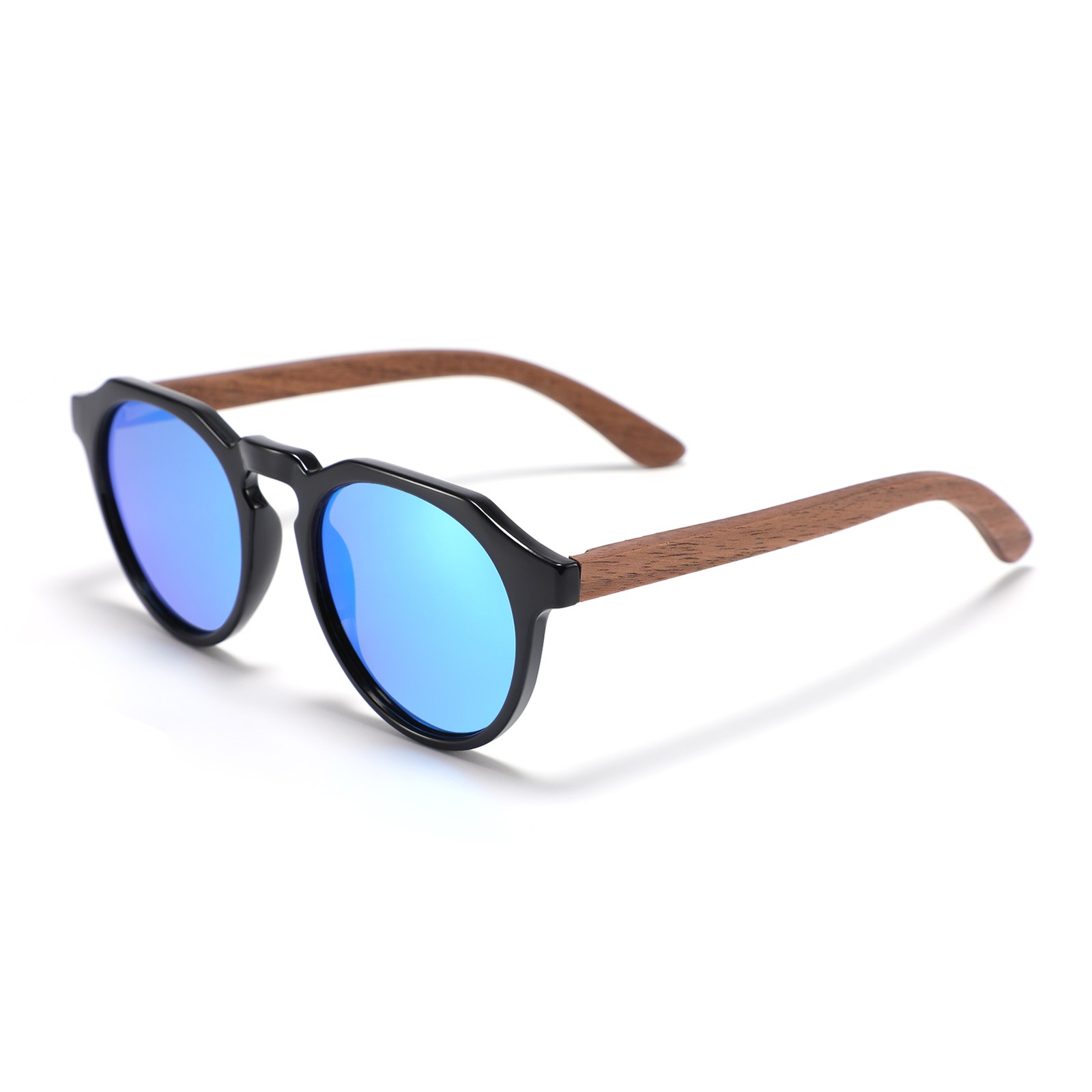Unisex Oval  Natural Bamboo Wood Hand Made UV400 Polarized Sunglasses