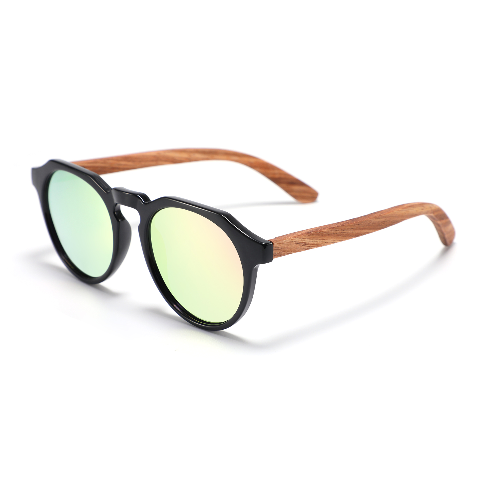 Unisex Oval  Natural Bamboo Wood Hand Made UV400 Polarized Sunglasses