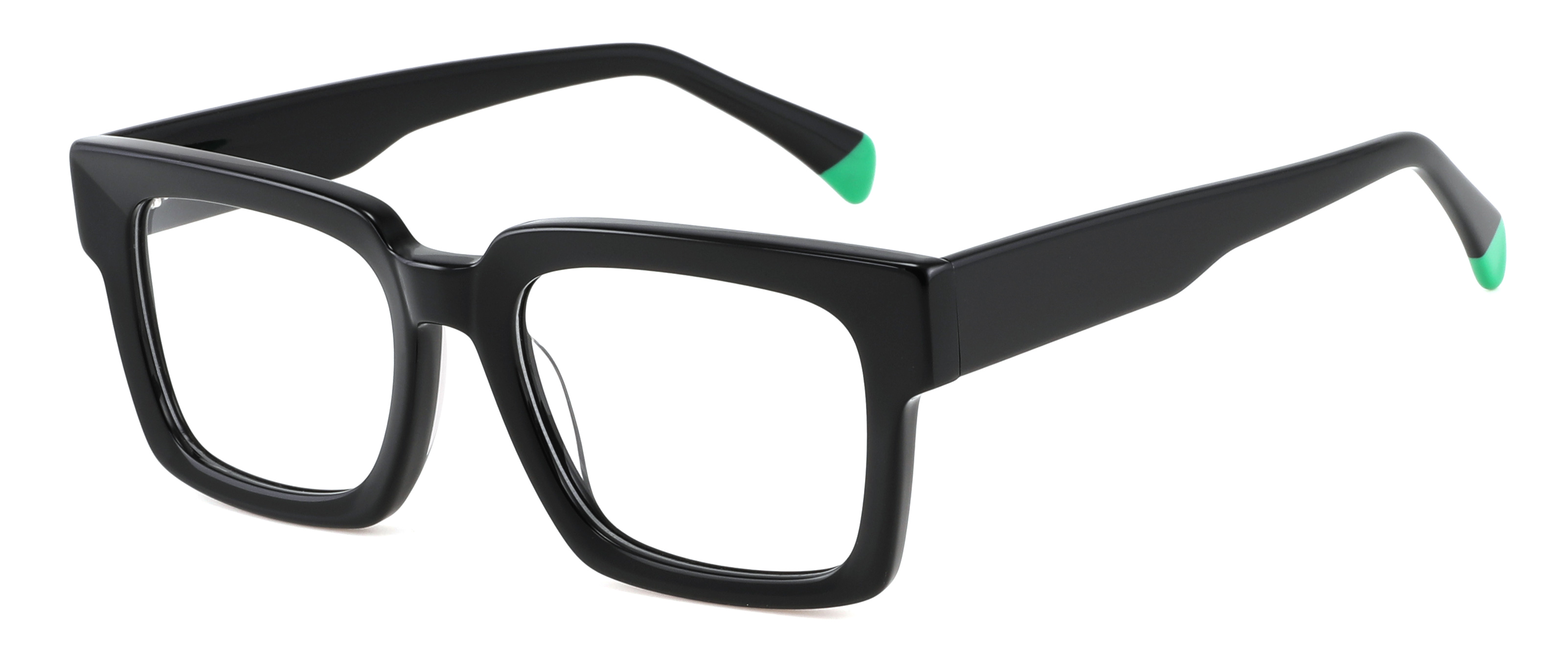 Thick Square Style Acetate Eyewear 3+2 Hinge