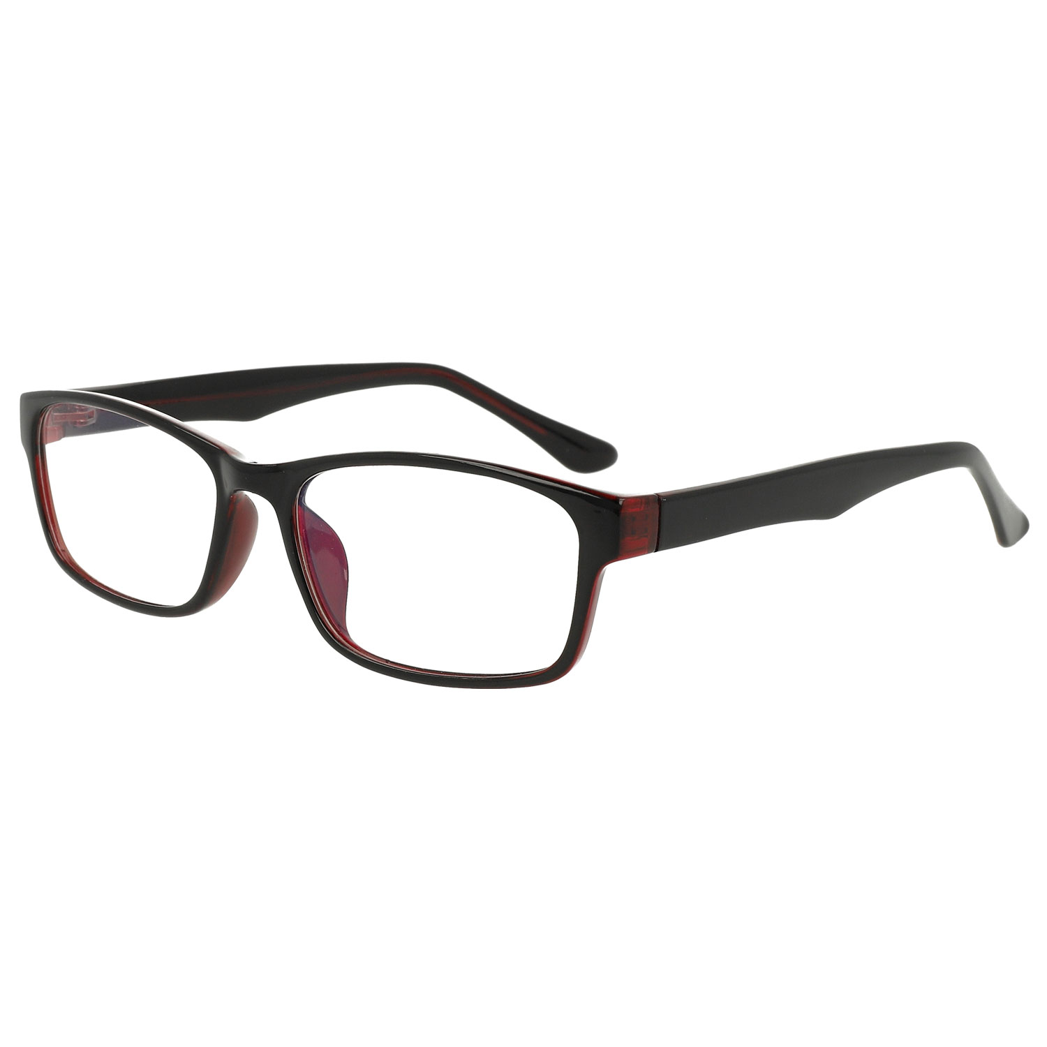 Rectangular-frame sunglasses in black injection