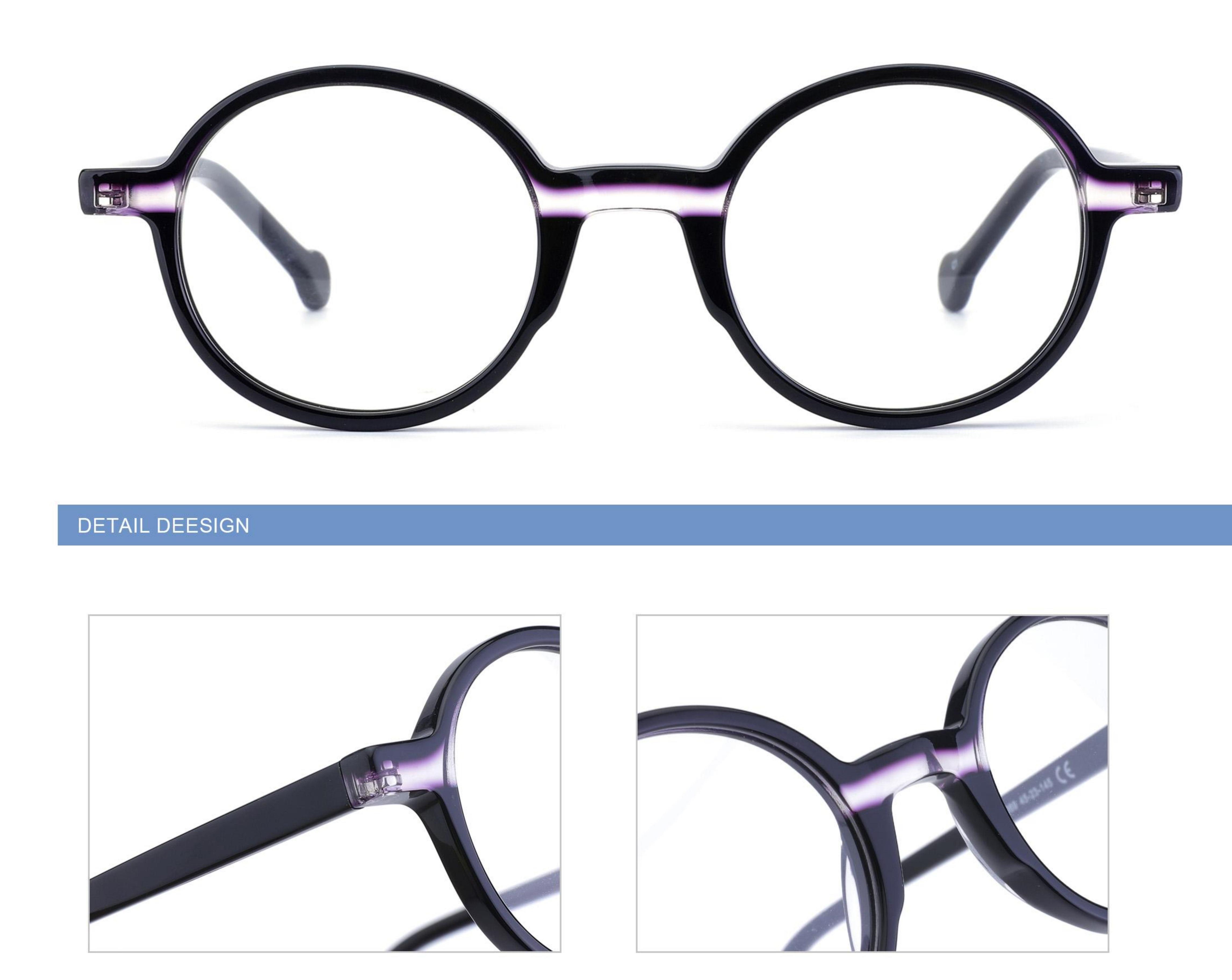 Gafas Vintage Round Mujer nuevo diseño Lamination acetae MOQ 12pcs/color