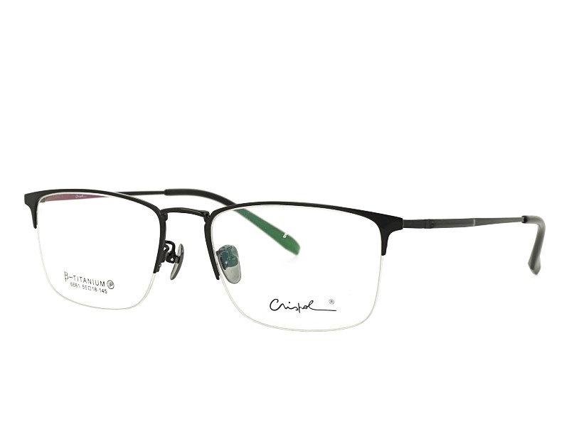 Man's Rectangle Half Rim Vintage Double Color Pure Titanium Optical Frame