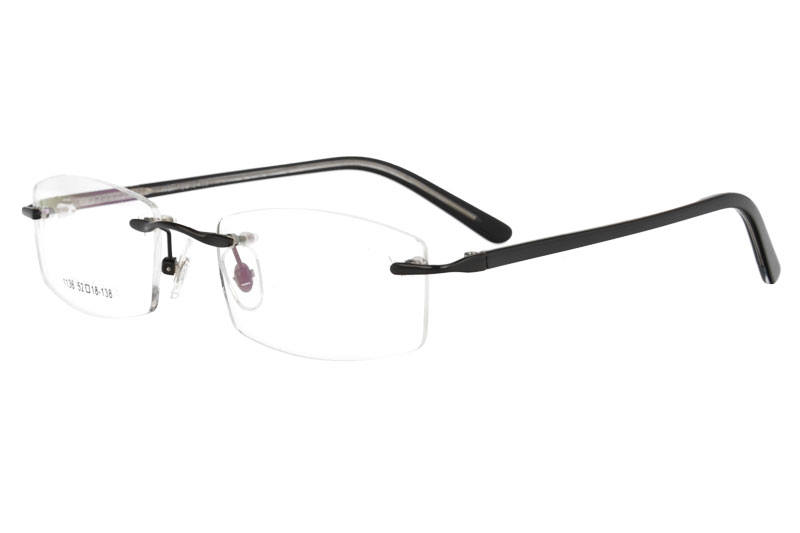 Metal rimless prescription spectacles RX optical frames eyeglasses eyewear