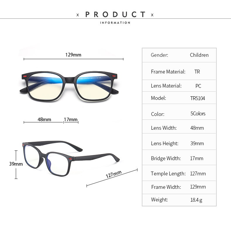 Unisex Teenager TR90 Optical frame Fashion Eyeglasses  Eyewear