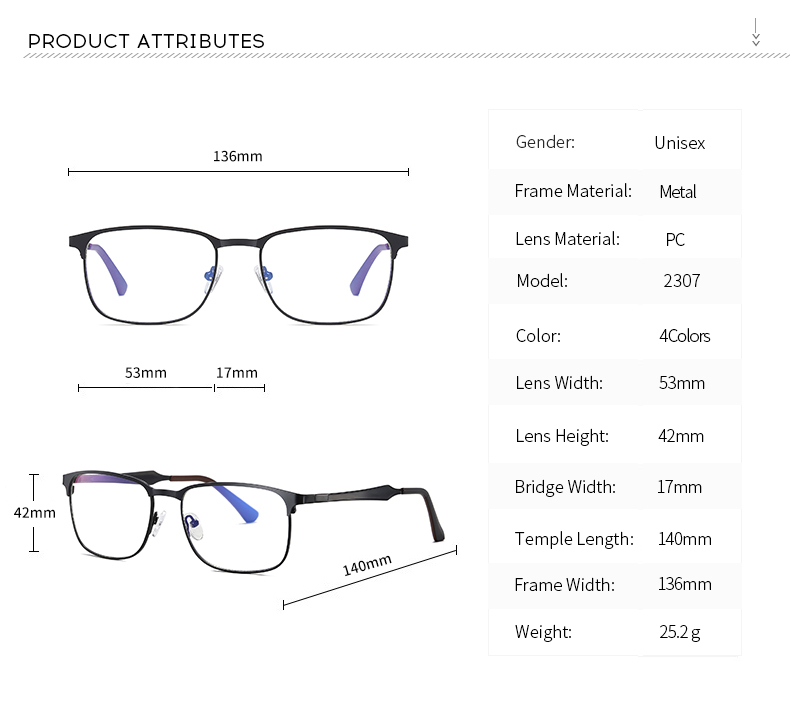 Man's Full Rim Optical frame Metal Eyeglasses Spring Hinge