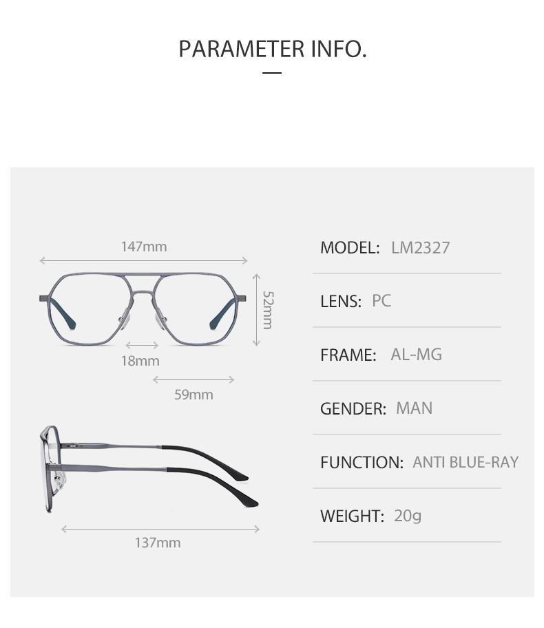 Unisex Pilot Optical frame Alloy allumium Spring Hinge Eyeglasses Vintage Eyewear