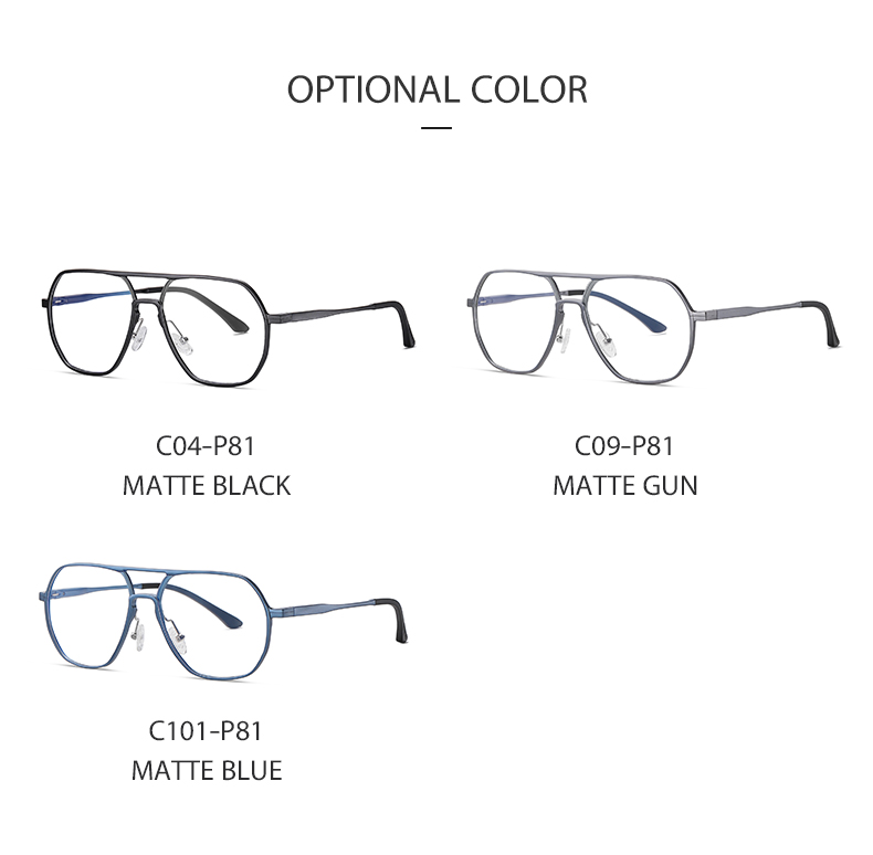 Unisex Pilot Optical frame Alloy allumium Spring Hinge Eyeglasses Vintage Eyewear