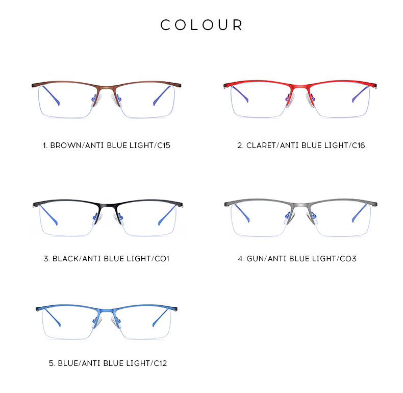 Half Rim Meal Man's Optical Frane Stainless steel Eyeglasses
