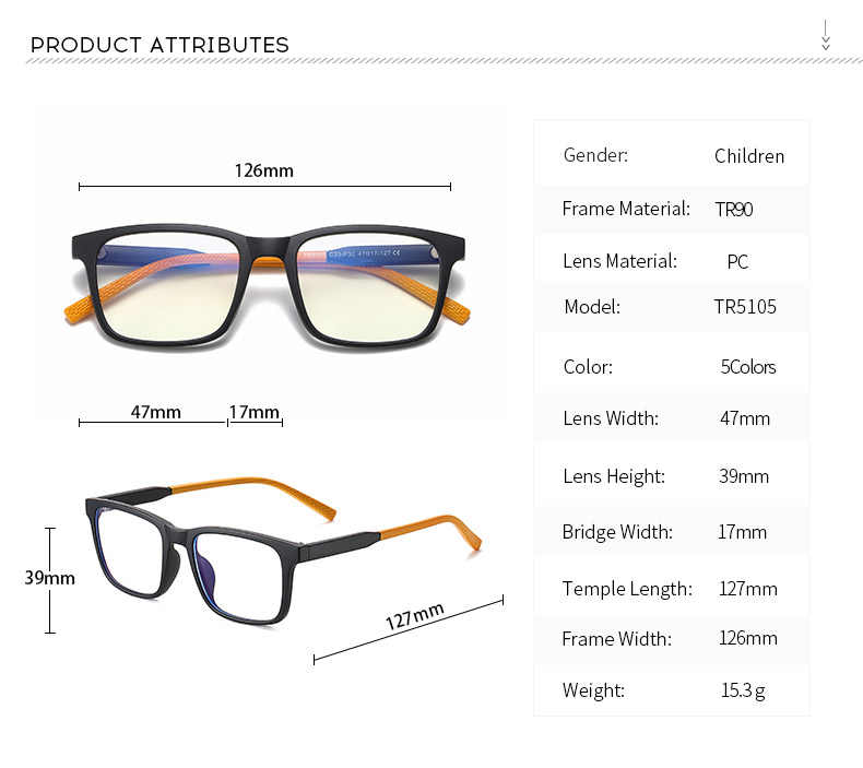 Unisex Teenager TR90 Optical frame Fashion Eyeglasses  Eyewear