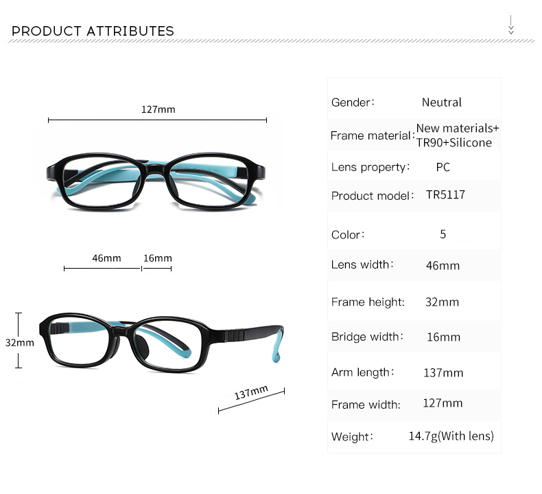 46 Size KidsTR90 Optical frame Fashion Eyeglasses  Eyewear