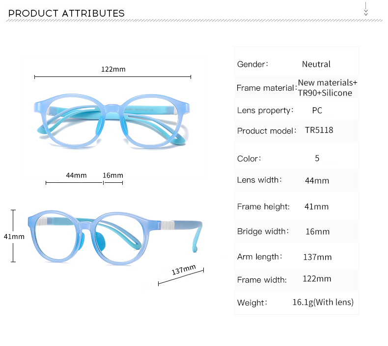 44 Size KidsTR90 Optical frame Fashion Eyeglasses  Eyewear