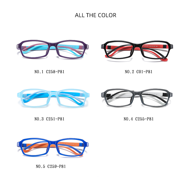 48 Size Kids Teenager TR90 Optical frame Fashion Eyeglasses  Eyewear