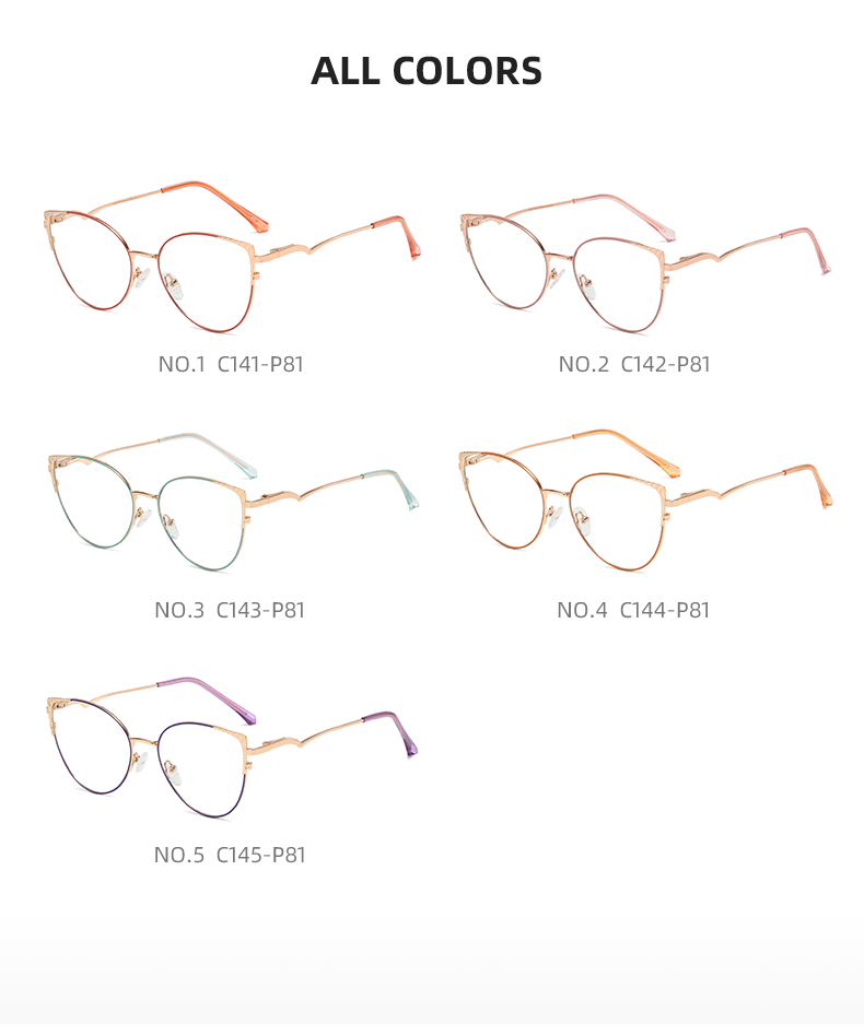 INS Cat Eye Optical frame Woman's Fashion Eyeglasses Spring Hinge