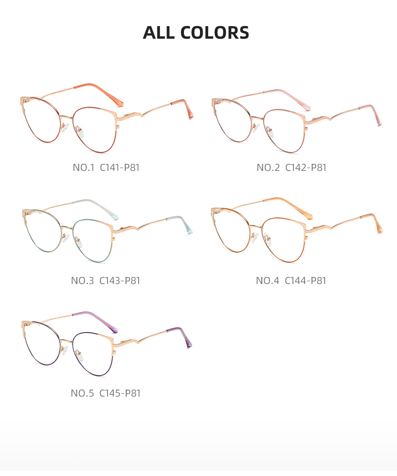INS Cat Eye Optical frame Woman's Fashion Eyeglasses Spring Hinge