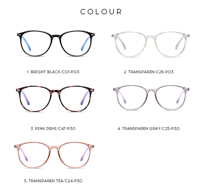 Full Rim Oval Optical Frame Combination Eyeglasses