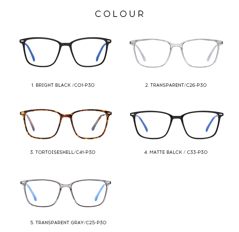 Full Rim Rectangle Optical Frame Combination Eyeglasses