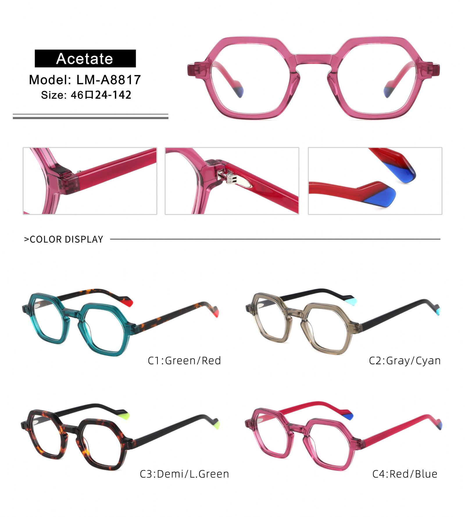 Customize Designer Acetate optical Eyewear