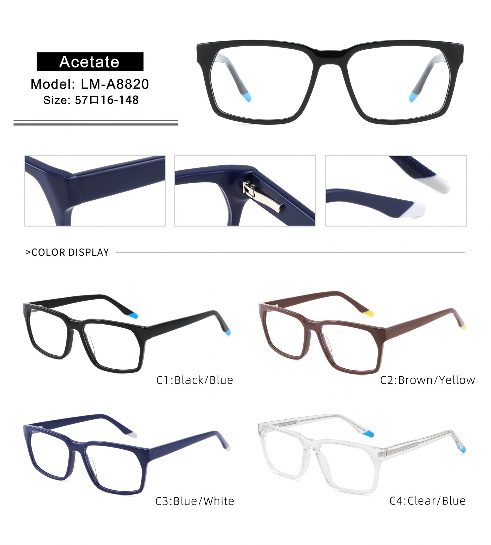 Customize Designer Acetate optical Eyewear