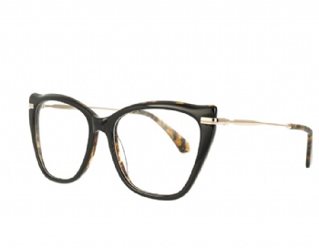 Cat eye Acetate and stainless steel combination eyeglasses eyewear