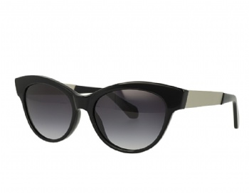 Cat Eye Acetate Frame Stainless Steel Temple Sunglasses