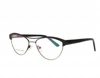 Cat Eye Double Bridge Metal Optical Frame acetate Temple