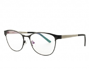 Cat Eye Full Rim Metal Frame with Acetate Tip Eyewear Spring Hinge