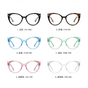 Cat Eye Optical frame TR90 CP Temple  Eyeglasses Spring Hinge