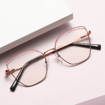 Hot Metal Womans Fashion Optical frame INS Cat Eye  Eyeglasses Spring Hinge