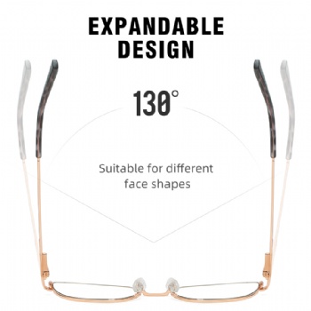 Hot Metal Womans Fashion Optical frame INS Cat Eye  Eyeglasses Spring Hinge