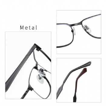 Man's Full Rim Optical frame Metal Eyeglasses Spring Hinge