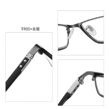 Mans Rectangle Optical frame Metal  Eyeglasses Classic Eyewear