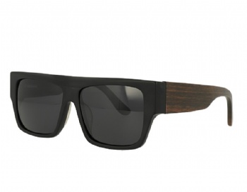 Rectangel Acetate Front wood temple Sunglasses