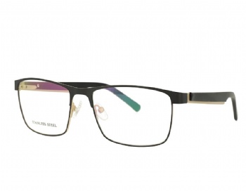 Rectangle Man's Stainless Steel Optical Frame Acetate Temple