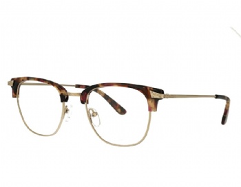 Retro Square acetate and metal combination eyeglasses frame