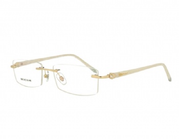 Rimless woman's metal Optical frame Eyewear with crystal acetate temples