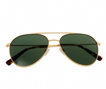 Unisex Aviator Mineral G15 Green Polarized Metal Sunglasses
