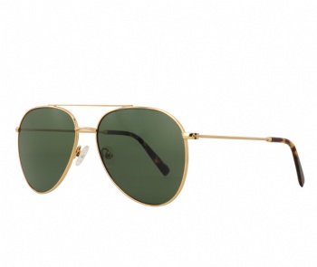 Unisex Aviator Mineral G15 Green Polarized Metal Sunglasses