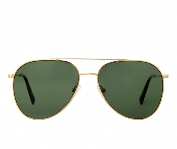 Unisex Aviator Mineral G15 Green Polarized Metal Sunglasses