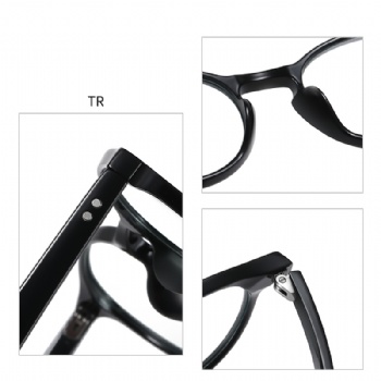 Unisex Oval Optical frame TR90 CP Mixed Eyeglasses Spring Hinge